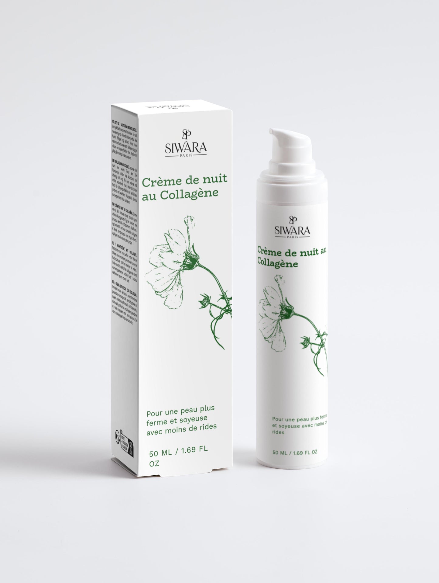 Crème de nuit collagène raffermissante pour peau lisse et rajeunie SIWARA PARIS
