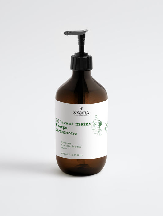 Gel lavant mains et corps à la cardamome SIWARA PARIS pour une peau douce et parfumée