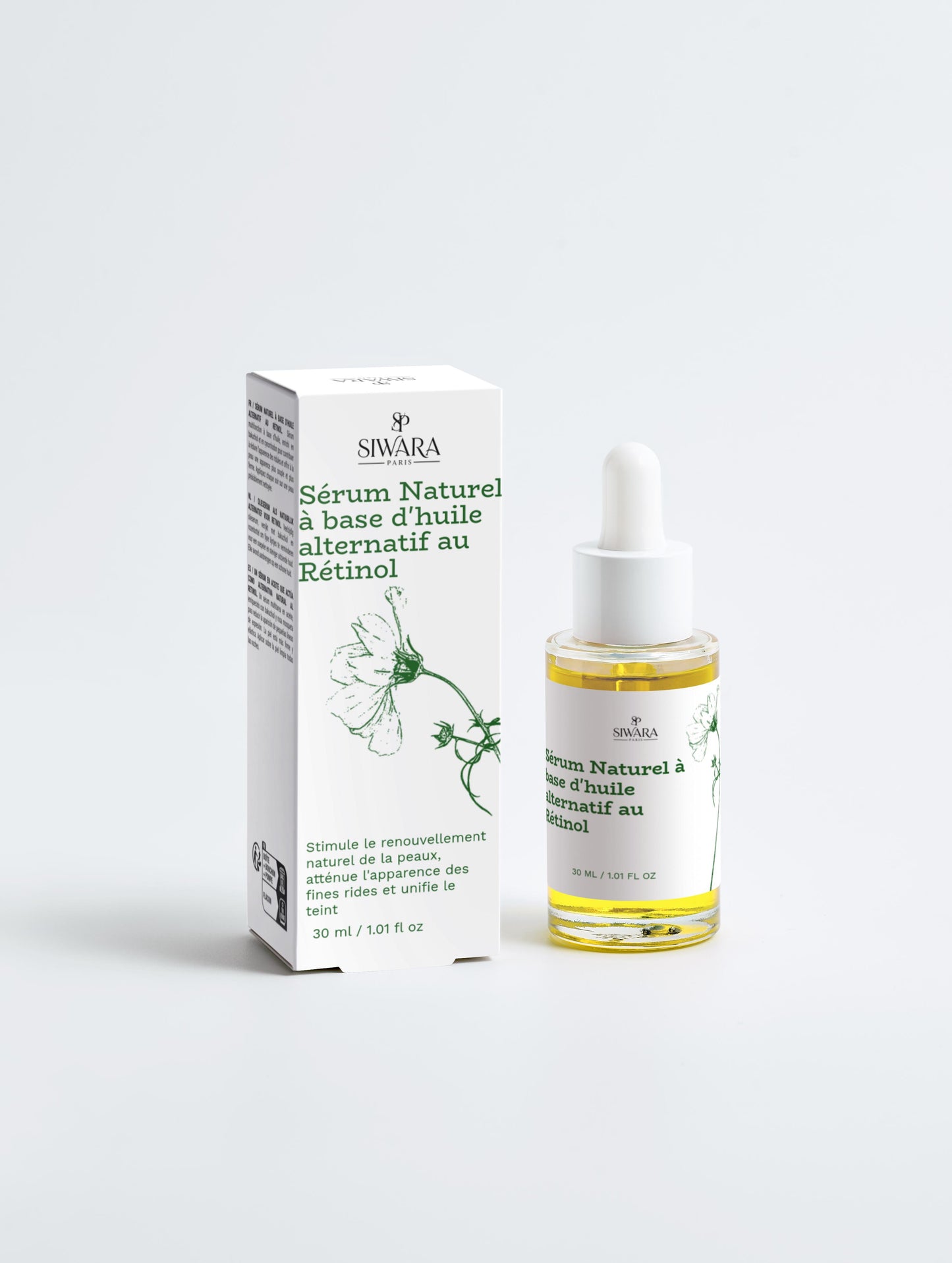 Sérum visage rétinol végétal anti-rides pour peau éclatante et raffermie SIWARA PARIS
